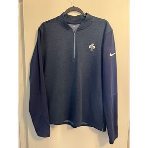 Nike Golf Tiger Woods Collection Blue Zip Up sweater Size Large Rio 2016 Olympic